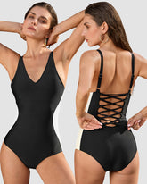 Hourglass™ Plunge Corset Back Sculpting Swimsuit